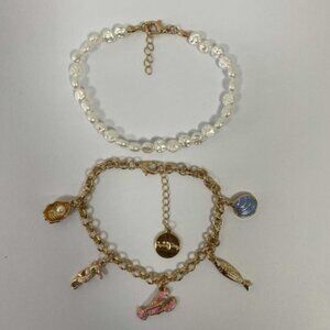 Free People "Ocean Treasures" Pearl & Charm Bracelet Set